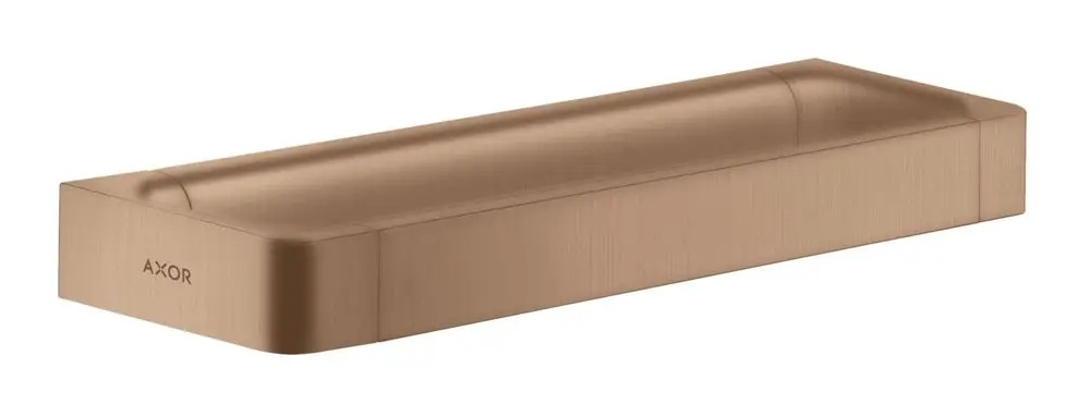 Reling Haltestange in gebürstetem Rotgold von AXOR, rechteckige Form mit abgerundeten Kanten, für Wandmontage geeignet.